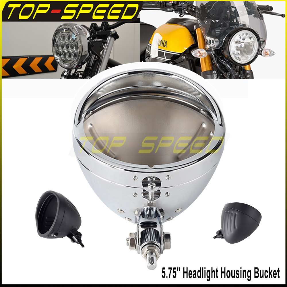 Mountain Biking Las Vegas - Black/Chrome Motorcycle Headlamp Housing Light Shell