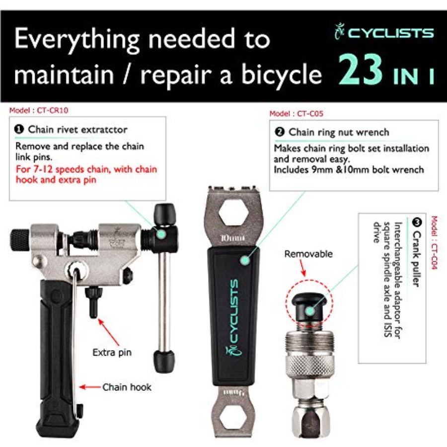 23 Piece Bike Tool Kit - Mount - مراجعة Mountain Biking Kit وسعره